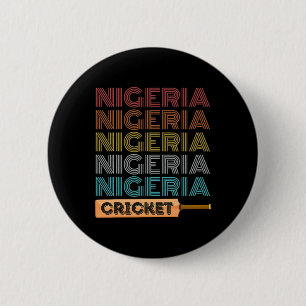 Retro Vintage Nigeria Cricket Button