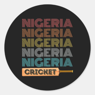 Retro Vintage Nigeria Cricket Runder Aufkleber