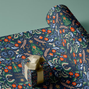 Retro Vintage nordische Weihnachten Geschenkpapier