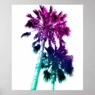 Retro Vintage Ombre Pop Art Palmenbaum Druck Poster