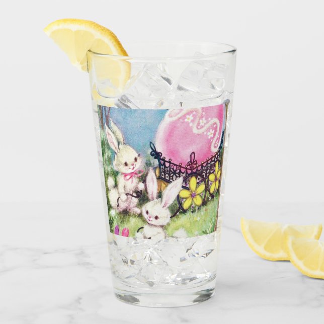 Retro Vintage Osterbrunnen Glas (Vorderseite Ice)