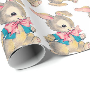 Retro Vintage-Osterhase Feierparty Geschenkpapier