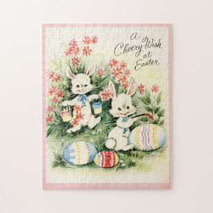 Retro Vintage Osterhase Feiertag Puzzle