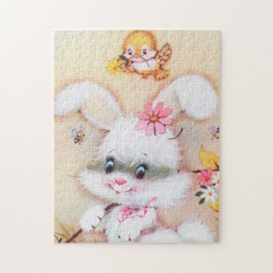 Retro-Vintage-Osterhase-Feiertags-Puzzle Puzzle