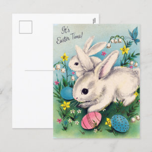 retro-vintage-Osterhasen Feiertags-Postkarte Feiertagspostkarte