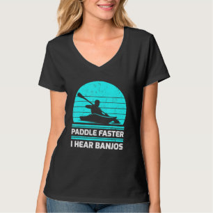 Retro Vintage Paddle Schneller Ich Höre Banjos Kaj T-Shirt