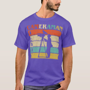 Retro Vintage Papa Kameramann Filmemacher Kamera T-Shirt