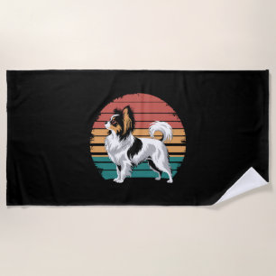 Retro Vintage Papillon Hundeliebhaber Tier Papillo Strandtuch
