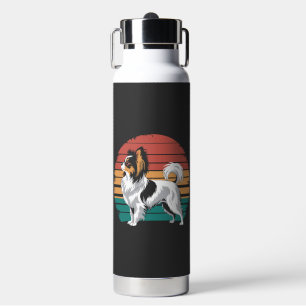 Retro Vintage Papillon Hundeliebhaber Tier Papillo Trinkflasche