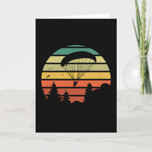 Retro Vintage Paragliding Sonnenuntergang Geschenk Karte