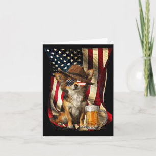 Retro Vintage Patriotischer Chihuahua Hund USA-Fla Karte
