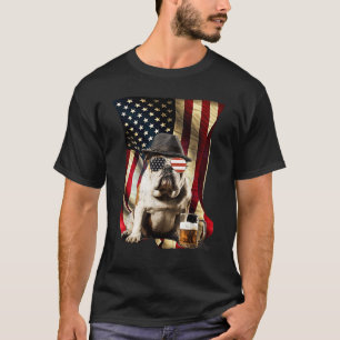 Retro Vintage Patriotischer Englischer Bulldogge H T-Shirt