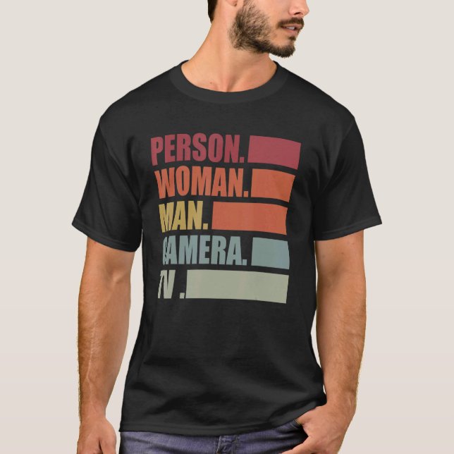 Retro Vintage Person Frauenkamera TV 1 T-Shirt (Vorderseite)