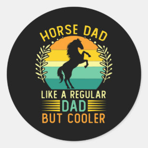 Retro Vintage Pferd Vater Tag des Vaters Pferdehal Runder Aufkleber