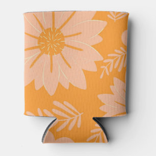 Retro Vintage Pfirsich Flaum Orange Blume Muster Dosenkühler