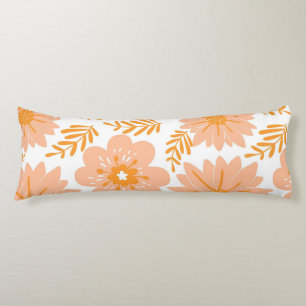 Retro Vintage Pfirsich Flaum Orange Blume Muster Seitenschläferkissen