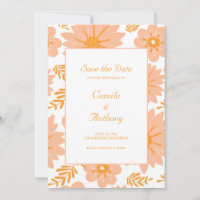 Retro Vintage Pfirsich Flaum Orange Blumenmuster