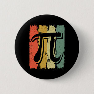 Retro Vintage Pi Mathe Geek Mathematiker Pi Tag Button