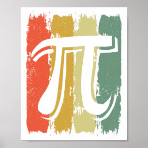 Retro Vintage Pi Mathe Geek Mathematiker Pi Tag Poster