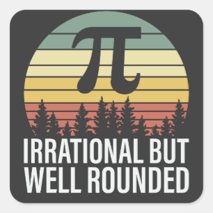 Retro Vintage Pi-Tag - Irrational, aber rund Quadratischer Aufkleber