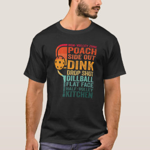 Retro Vintage Pickleball Dink Küche Terminologie T-Shirt