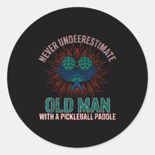 Retro Vintage Pickleball Ruhestand Vater lustig Runder Aufkleber