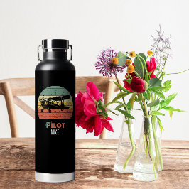 Retro Vintage PILOT Typografie und Flugzeug, kunde Trinkflasche