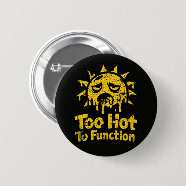 Retro Vintage Pixel Sonne Abgenutzt Sommerhitze Button (Vorne & Hinten)