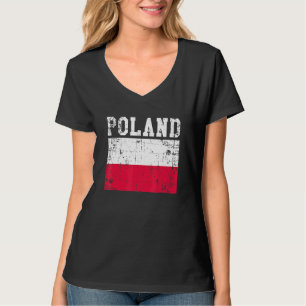 Retro Vintage Polenflagge Polnische Wurzeln T-Shirt