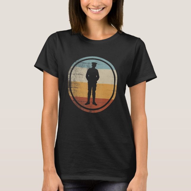 Retro Vintage Police Officer Cop T-Shirt (Vorderseite)