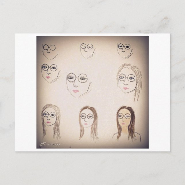 Retro Vintage Postkarte (Vorderseite)