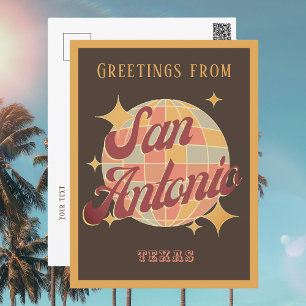 Retro Vintage Postkarte der Stadt San Antonio, Tex