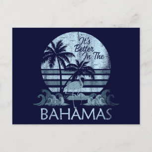 Retro-Vintage-Postkarte von den Bahamas Urlaub Kre Postkarte