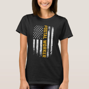 Retro Vintage Postmitarbeiter Amerikanische Flagge T-Shirt