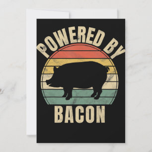 Retro Vintage Powered By Bacon BBQ BBQ Feiertagskarte