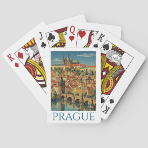 Retro Vintage Prag Tschechische Republik Stadtansi Spielkarten