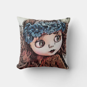Retro Vintage-Puppe Grunge Art süß lustig Boho-Sti Kissen