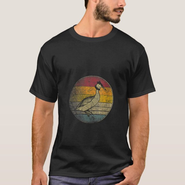 Retro Vintage Puteketeke Neuseelands Vogelart T-Shirt (Vorderseite)