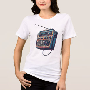 Retro-Vintage-Radio-Boombox-Grafik - 80er 90er Nos Tri-Blend Shirt