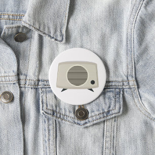 Retro Vintage Radio Mid-Century Modern Audio Button