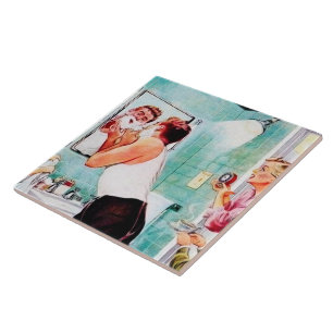 retro-vintage-Rasur-Badezimmer Fliese