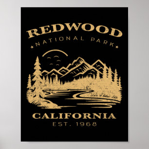 Retro Vintage Redwood Nationalpark für Kinder Wand Poster