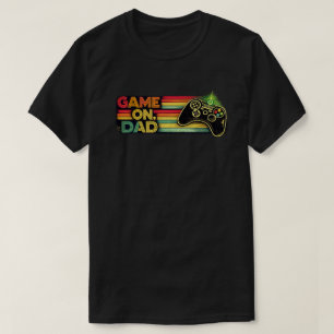 Retro Vintage Regenbogen Game On Papa Gamer Kunst T-Shirt