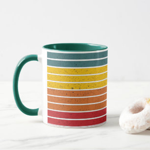 Retro-vintage-Regenbogen-Sonnenuntergangs-Streifen Tasse