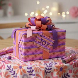 Retro Vintage Regenbogenstreifen Geschenkpapier