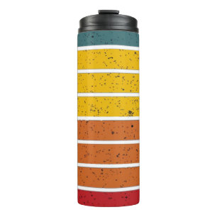 Retro Vintage Regenbogenstreifen Thermosbecher