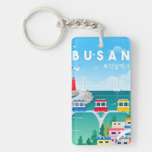 Retro Vintage Reise Busan korea Schlüsselanhänger