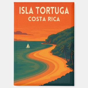 Retro Vintage Reise Costa Rica Isla Tortuga Magnet