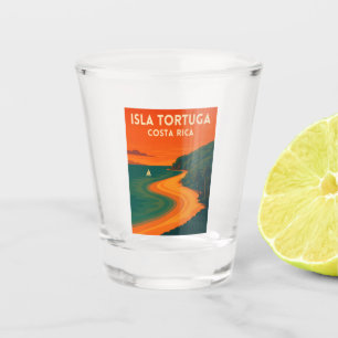 Retro Vintage Reise Costa Rica Isla Tortuga Schnapsglas
