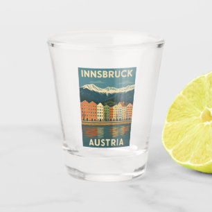 Retro Vintage Reise Innsbruck Österreich Landschaf Schnapsglas